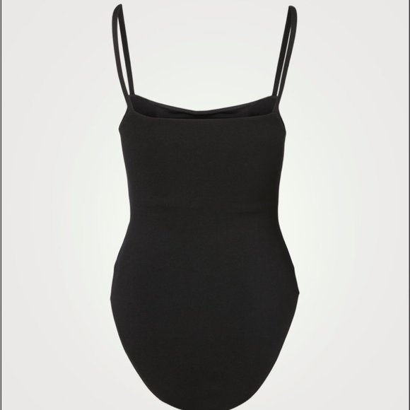 Toteme Slim Strap Bodysuit Square Neck Tank Black L - Picture 5 of 8